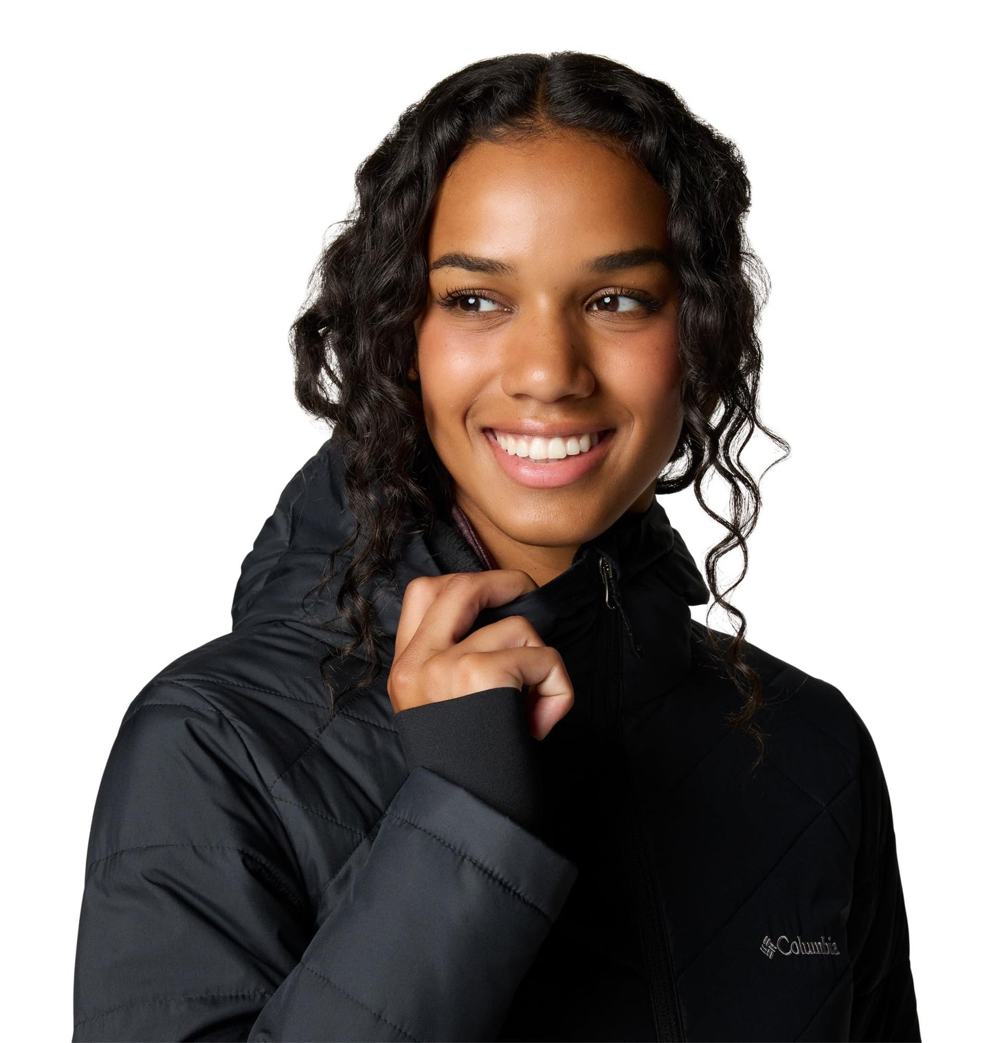 Columbia Chaqueta Acolchada Larga con Capucha para Mujer (Negro / Talla XS)