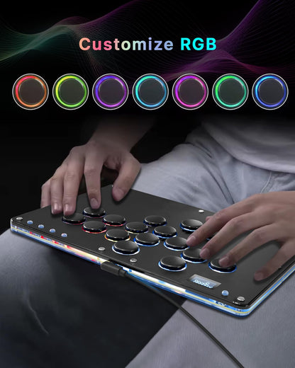 Sehawei Controlador Arcade All-Button Haute42 T16 Pro V2 (Negro)