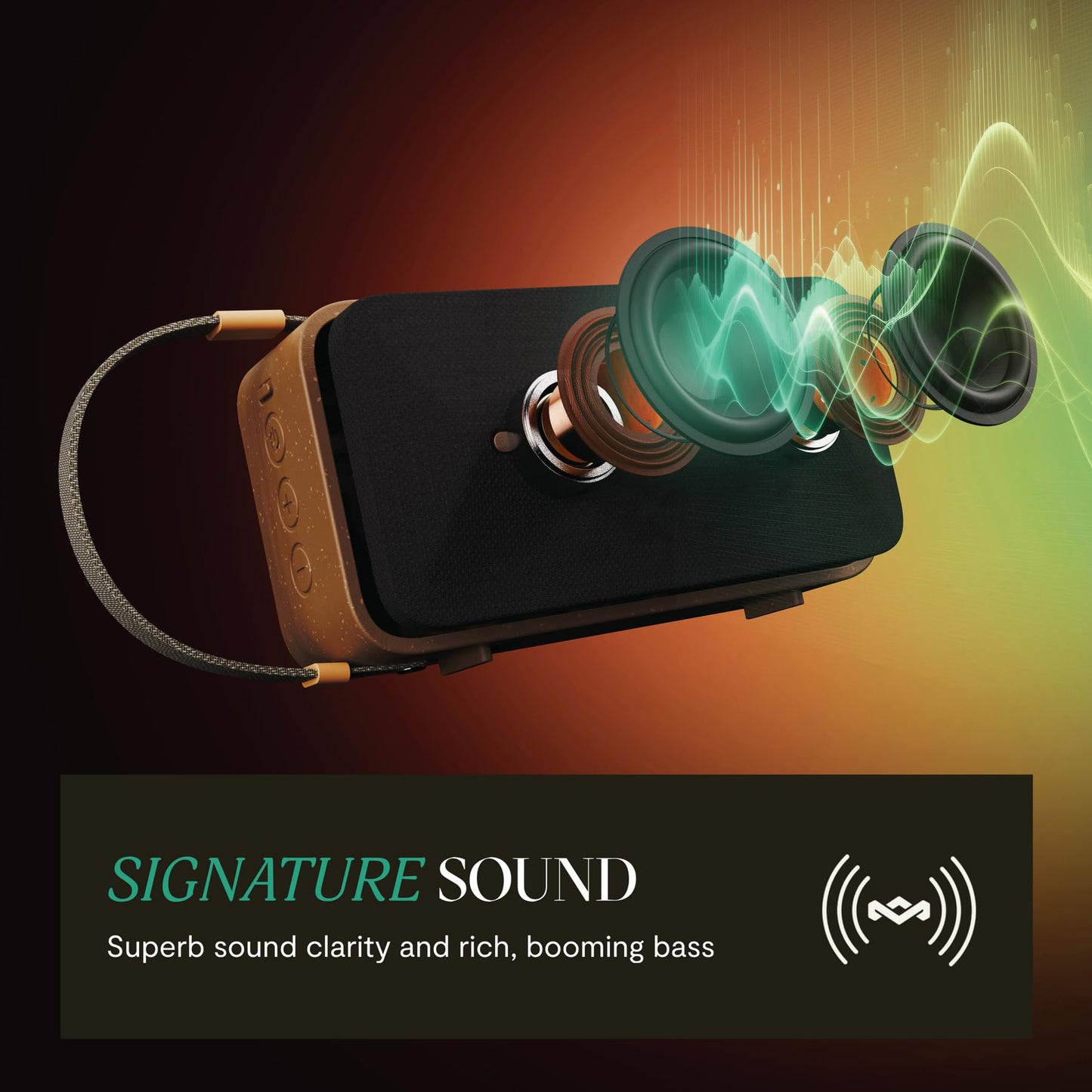 House of Marley Rise Up Altavoz Bluetooth Solar (Negro Característico)