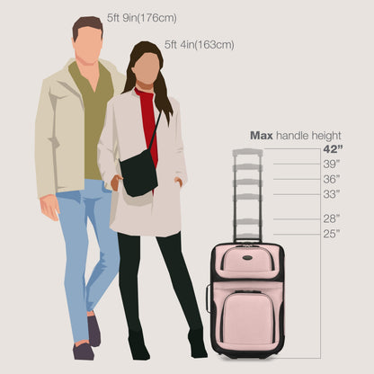 U.S. Traveler Rio Juego de Maletas Ligeras (2 Ruedas / Pink)