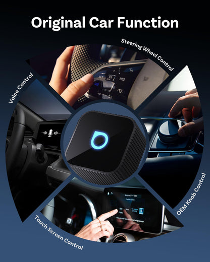 Ottocast Mini Cube 3.0 Wireless CarPlay & Android Auto Adapter 2026– Plug & Play, Fast Auto-Reconnect (Black)