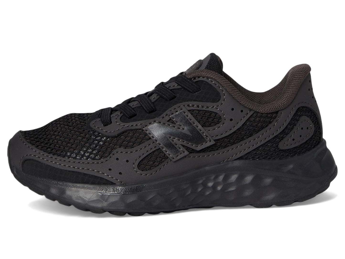 New Balance Kid's Fresh Foam Arishi Lux V1 Bungee Running Shoe, Black/Black Cement