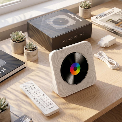 Gueray Reproductor de CD Bluetooth de Escritorio Portátil (Blanco)