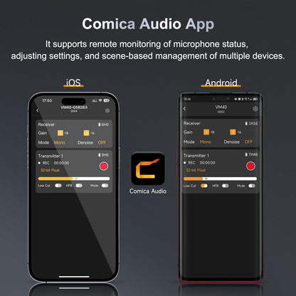 COMICA VM40 Shotgun Microphone – 48kHz/32-bit Float Recording, Wired & Wireless Modes, 32GB Onboard Storage – Compatible with Canon, Nikon, Sony Cameras & Camcorders for YouTube, Interviews & Filming