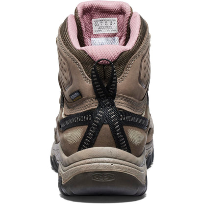 KEEN Women's Targhee 4 Mid Height Durable Comfortable Waterproof Hiking Boots, Brindle/Nostalgia Rose