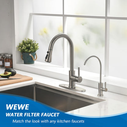 WEWE Grifo de Agua Potable para Fregadero (Níquel Cepillado)