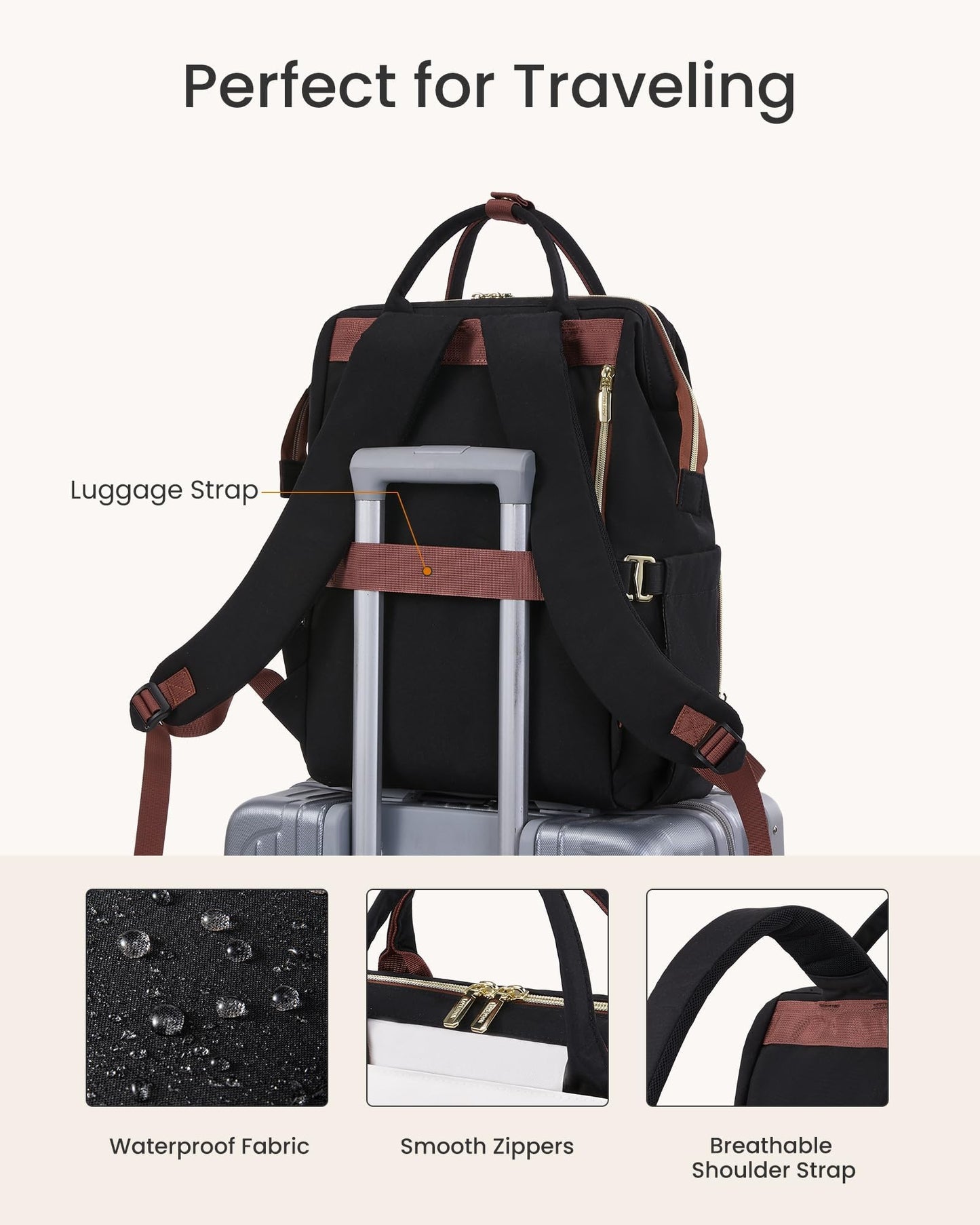 LOVEVOOK Mochila para Laptop de Mujer (15.6")