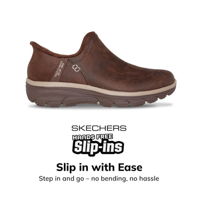 Skechers Women's Easy Going-Modern Hour-Hands Free Slip-Ins Ankle Boot, Chocolate