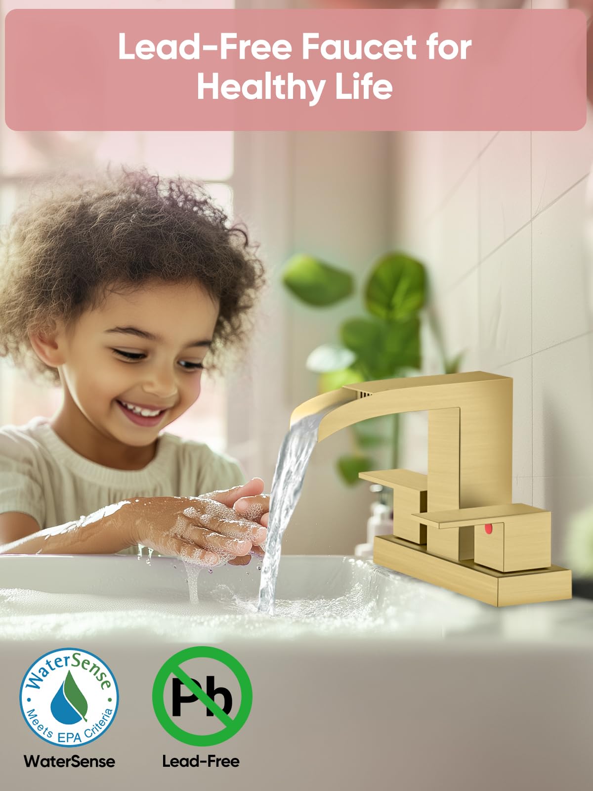 Cobbe Grifo de Cascada para Baño (Oro Cepillado)