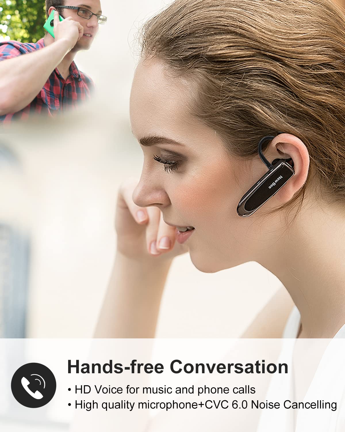 New Bee Auricular Inalámbrico Bluetooth V5.0 (Negro)