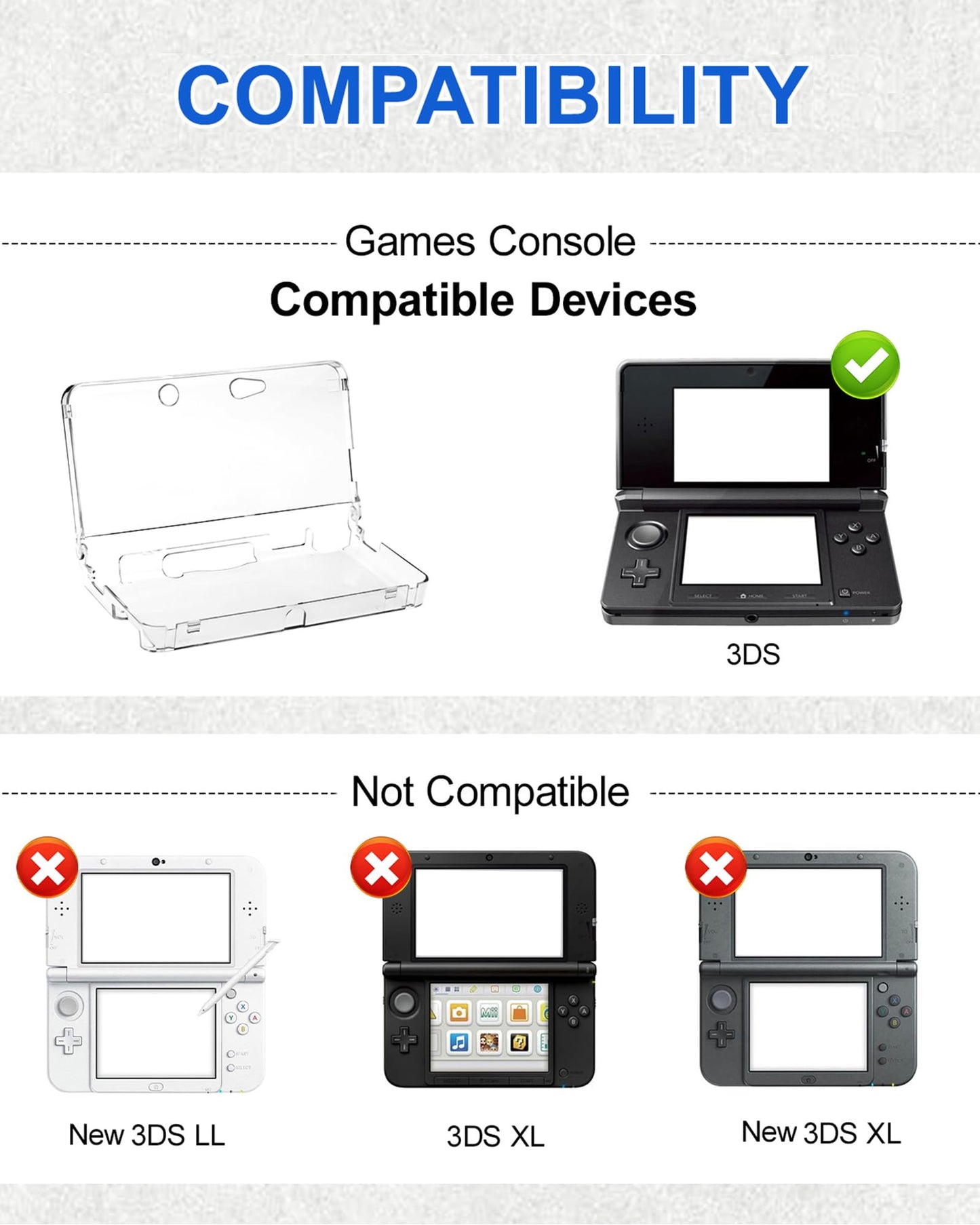 TriverseTech Funda Protectora Transparente para 3DS