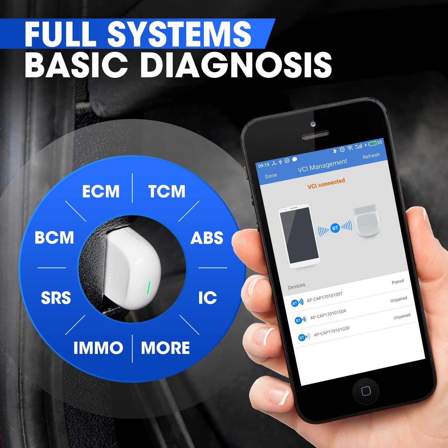 Autel Escáner Inalámbrico Bluetooth MaxiAP AP200 OBD2