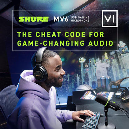 Shure MV6 Micrófono Gaming Dinámico (Negro)