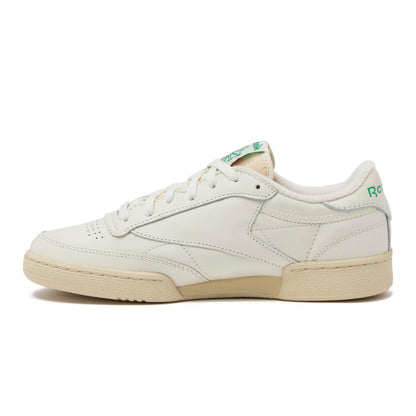 Reebok Club C Vintage Tennis Sneakers for Men, Casual White Mens Shoes, Top-Chalk/Paperwhite/Glen Green