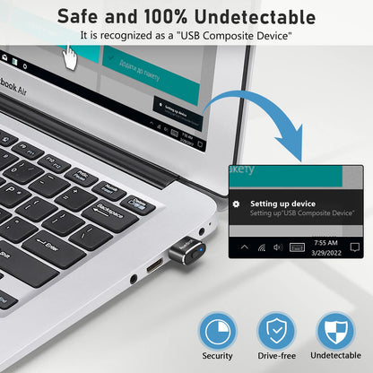 AUEDROT Agitador de Ratón USB de Metal (Paquete de 2 / Negro)