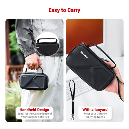 EVA PU Micro SD Card Case with 60 Individual Plastic TF Card Holders - Water-Resistant, Anti-Shock Carrying Organizer with Handle & Label