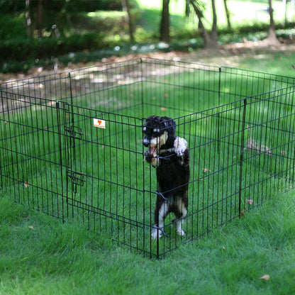 PEEKABOO Corral para Perros de 8 Paneles (24 Pulgadas / Negro)