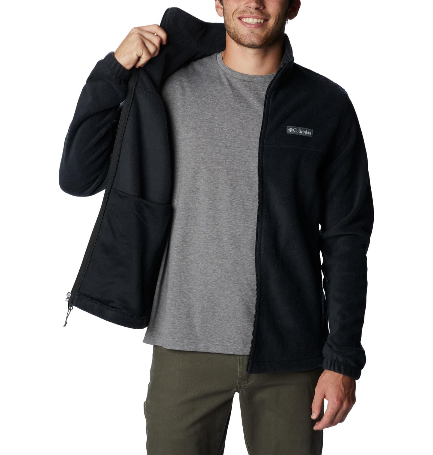Columbia Chaqueta de Forro Polar Steens Mountain 2.0 para Hombre (Negro / Talla XL)