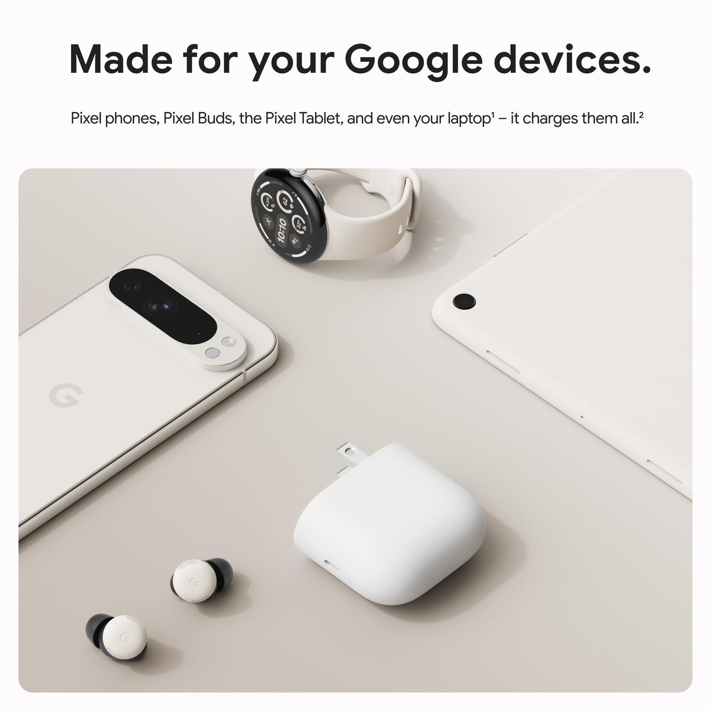 Google Cargador de Energía USB-C de 45W (Nieve)