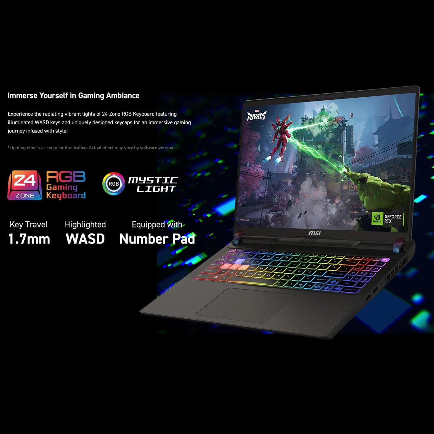 MSI Portátil Gaming Vector 16 HX AI 16" (1TB SSD + 1TB HDD / 16GB RAM)