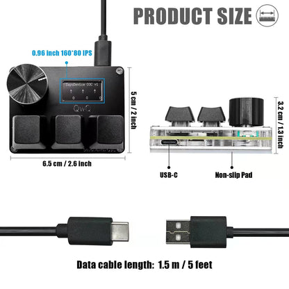 BTXETUEL Miniteclado SayoDevice O3C para OSU (Con Pantalla y Perilla)