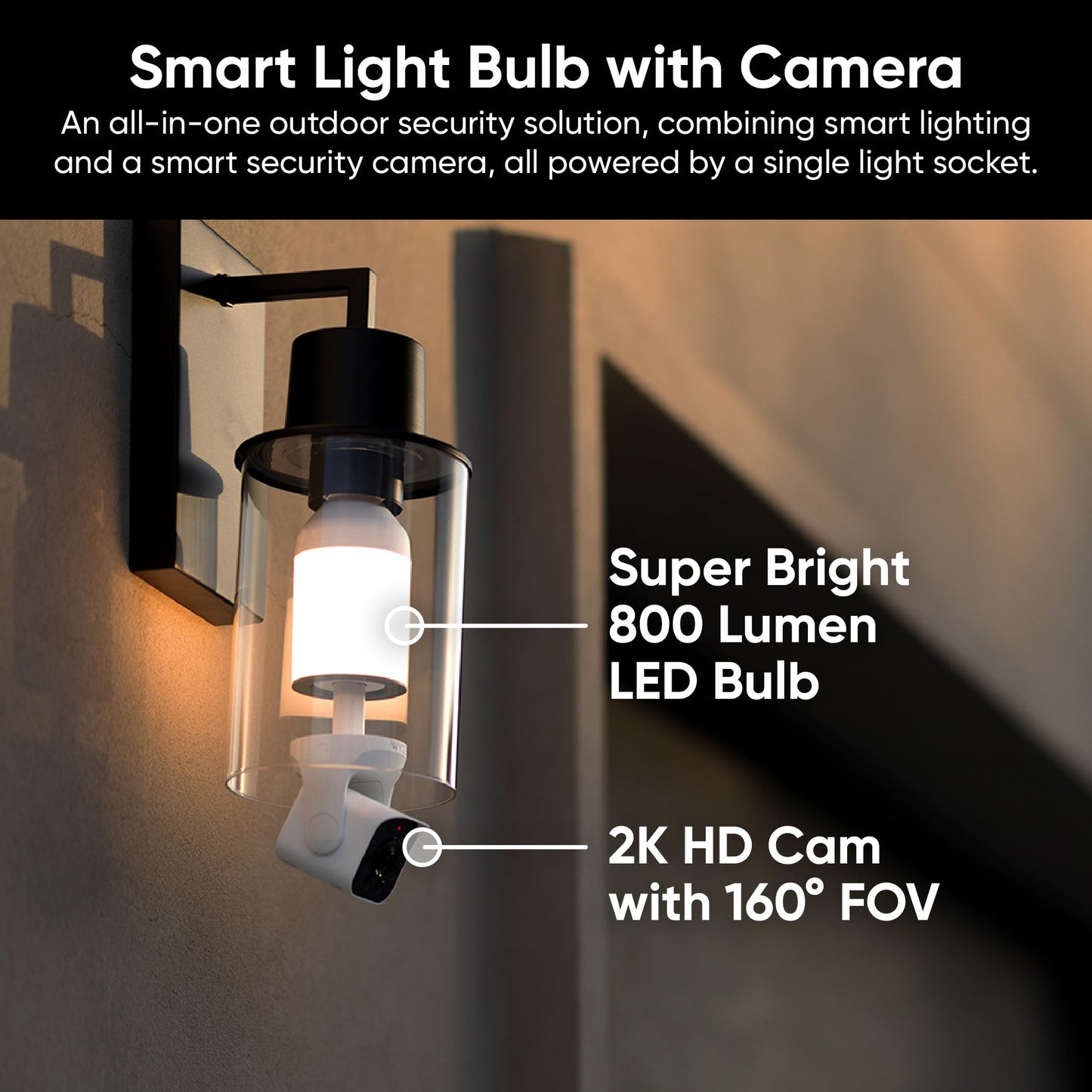 WYZE Cámara de Seguridad en Bombillo Inteligente 2K HD