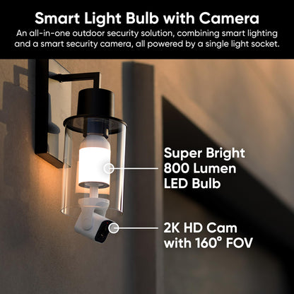 WYZE Cámara de Seguridad en Bombillo Inteligente 2K HD