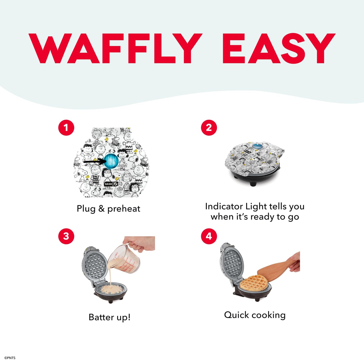 Peanuts x Dash Mini Waffle Maker