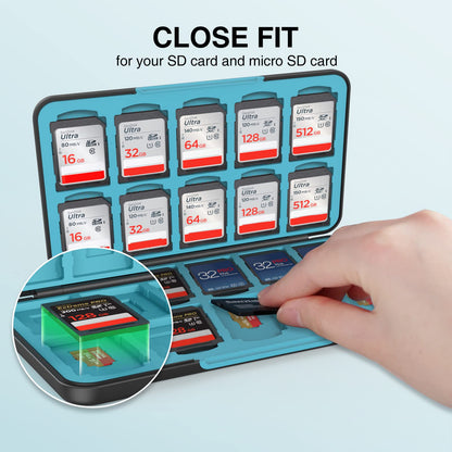 HEIYING SD Card Holder for Memory SD Card and Micro Card, Portable SD Card Holder SD SDHC SDXC TF Card Storage with 20 SD Cards Slots & 20 Micro SD Cards Slots.