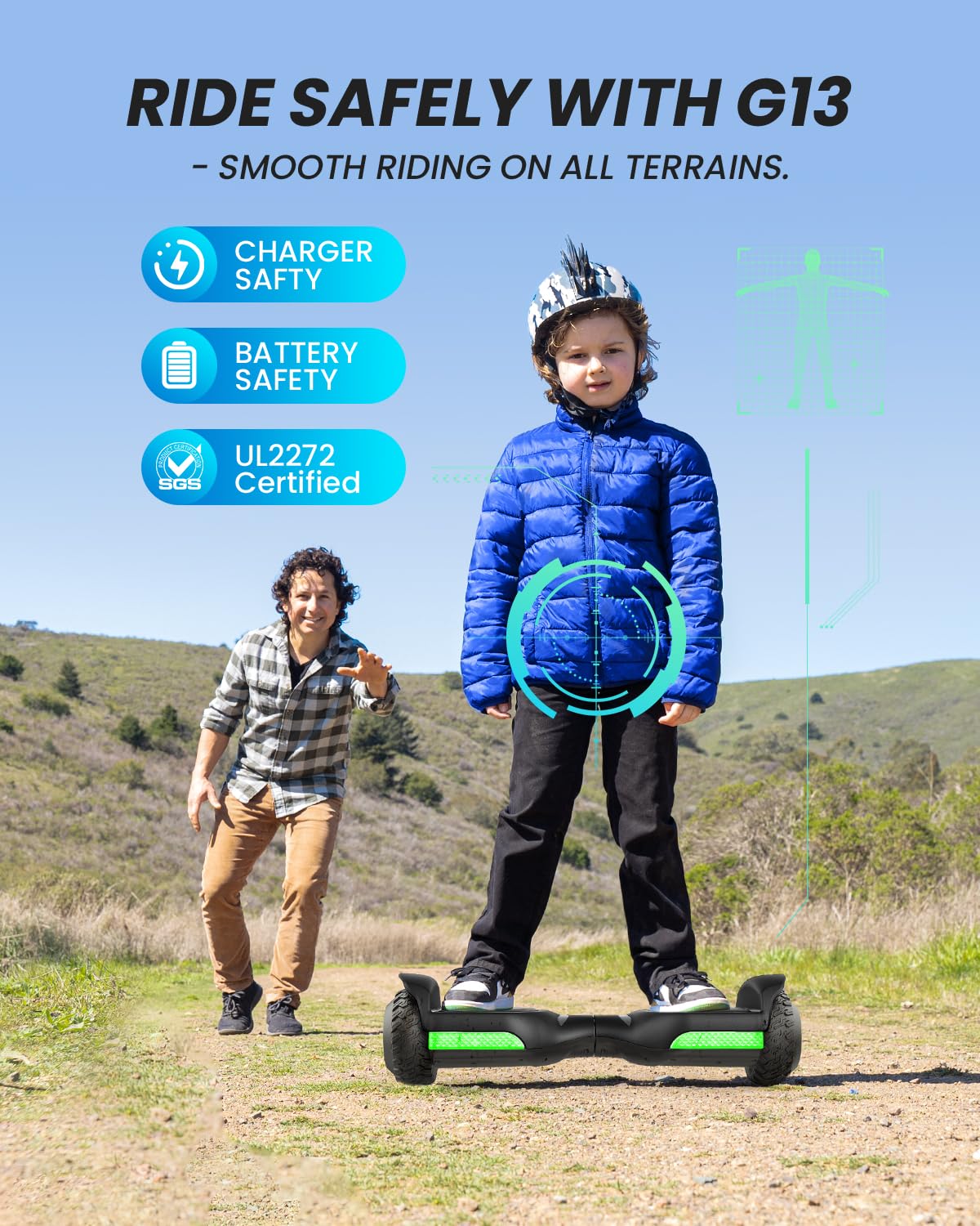 Gyroor Scooter de Autoequilibrio Todo Terreno G13 (Black)