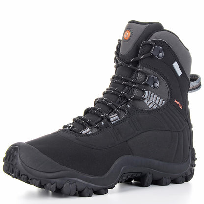 XPETI Men’s Thermator Mid-Rise Waterproof Hiking Boot Insulated Non-Slip Black 8