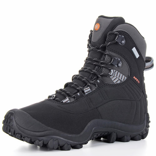 XPETI Men’s Thermator Mid-Rise Waterproof Hiking Boot Insulated Non-Slip Black 8