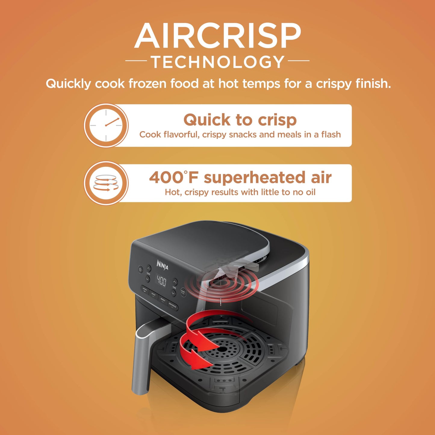 Ninja Freidora de Aire con Air Crisp de 5 QT (AF141 / Grey)