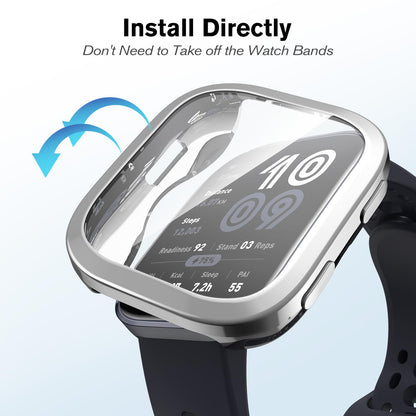 Fintie Fundas Protectoras de Pantalla para Amazfit Bip 6 (Paquete de 3 / Negro, Transparente, Plateado)