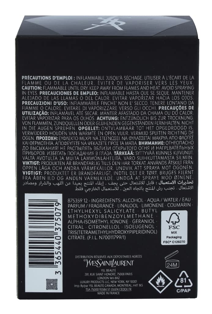 Yves Saint Laurent La Nuit De L'Homme para Hombre (3.3 oz / EDT Spray)