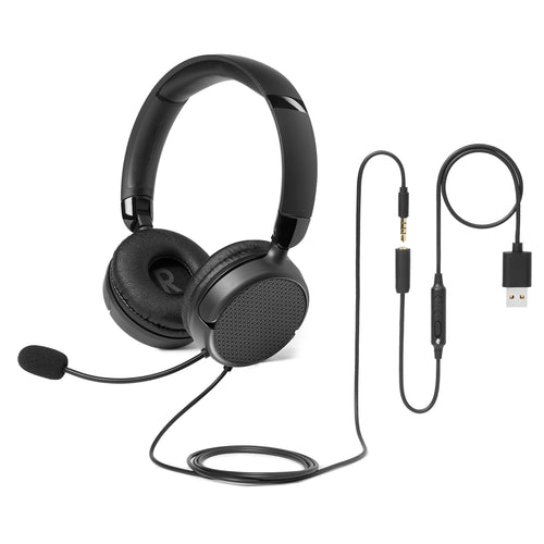 Amazon Basics Auriculares con Cable para Computadora (Negro)