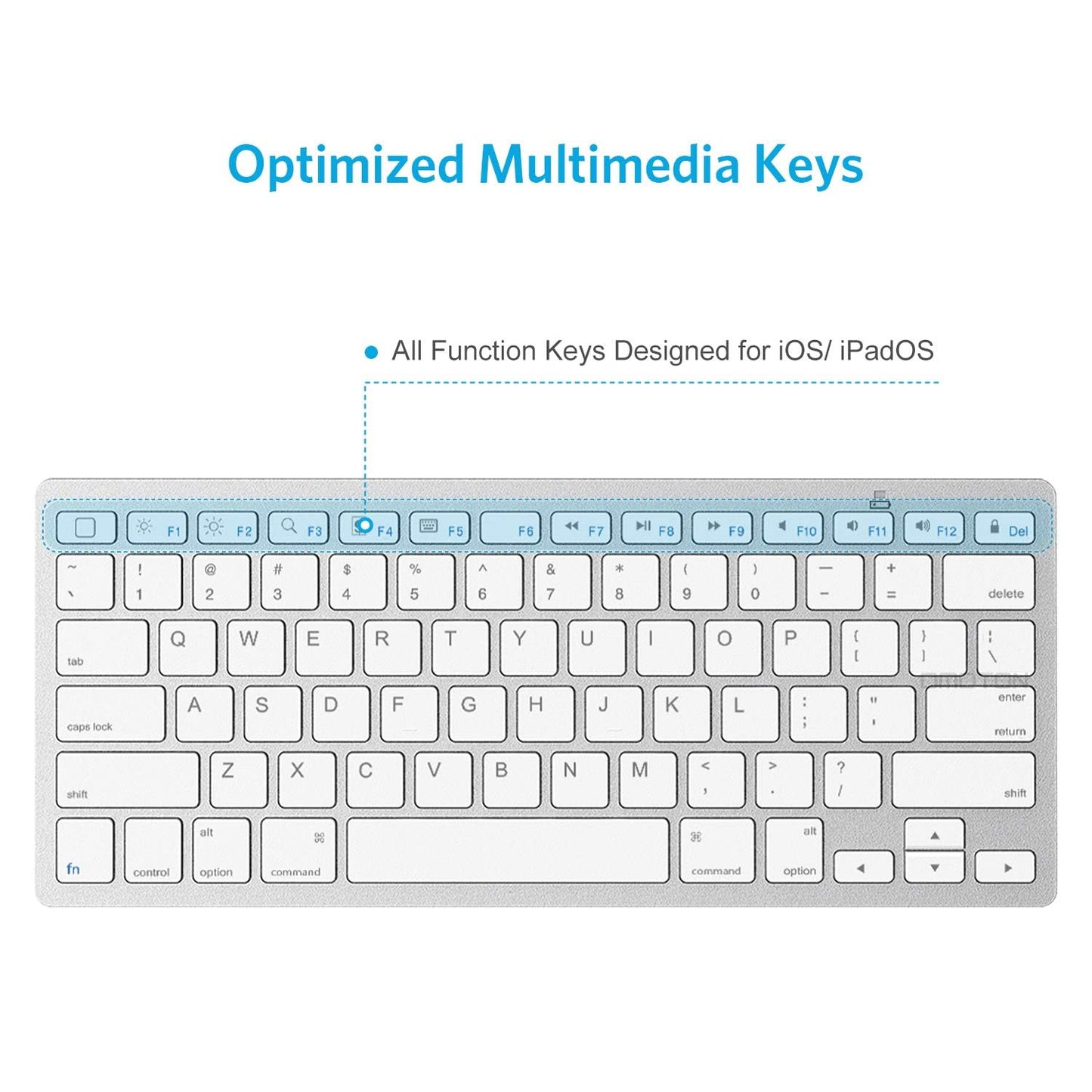 OMOTON Teclado Bluetooth Ultra Delgado (White)