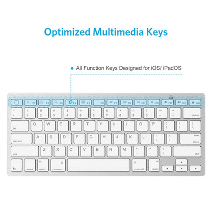 OMOTON Teclado Bluetooth Ultra Delgado (White)