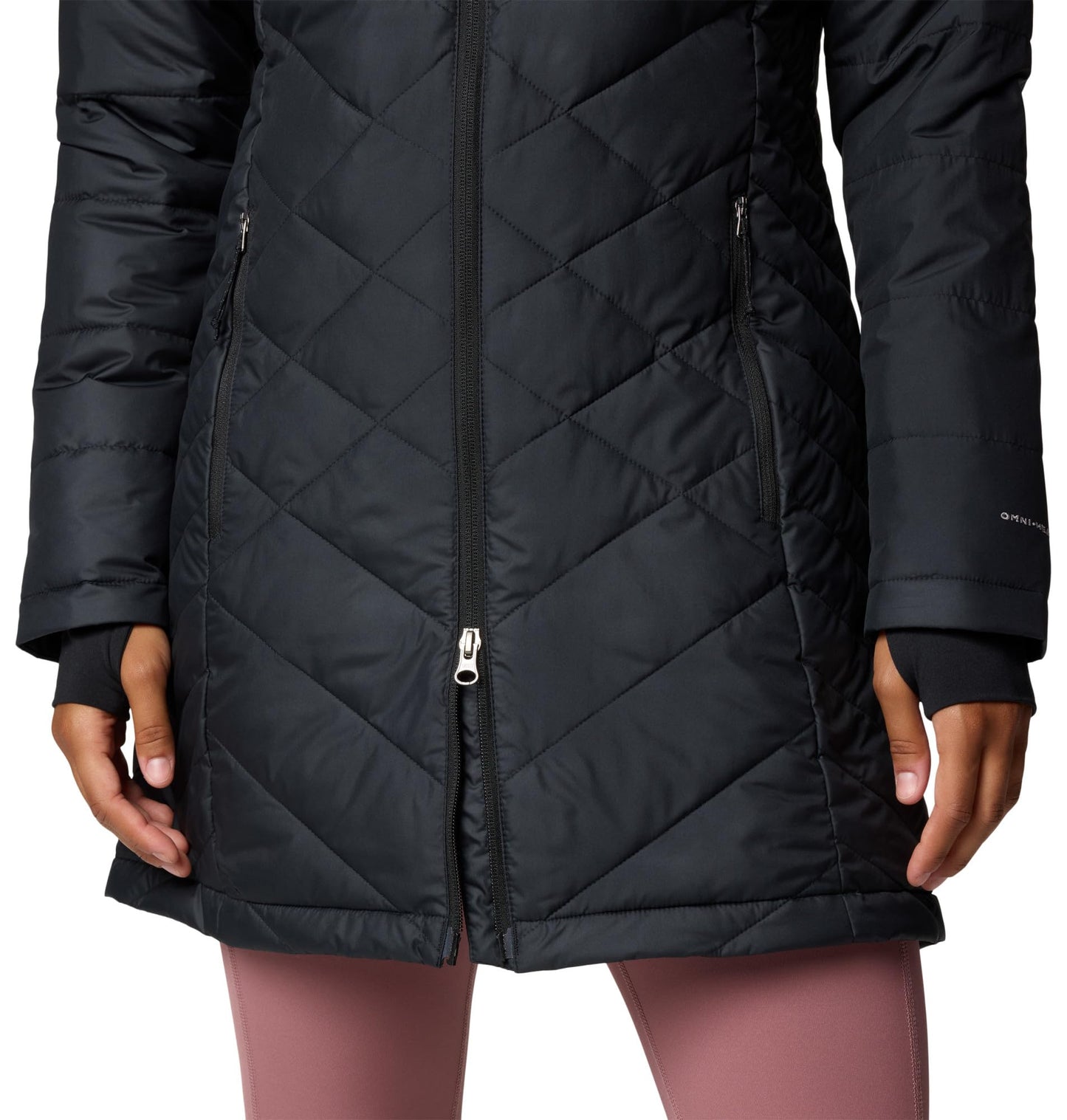 Columbia Chaqueta Acolchada Larga con Capucha para Mujer (Negro / Talla XS)