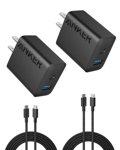 Anker Bloque Cargador Rápido USB C (Paquete de 2 / 20W / Negro)