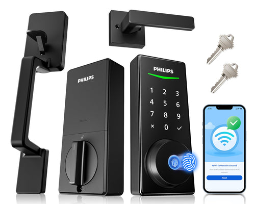 Philips Cerradura Inteligente WiFi con Mango (Negro Mate)