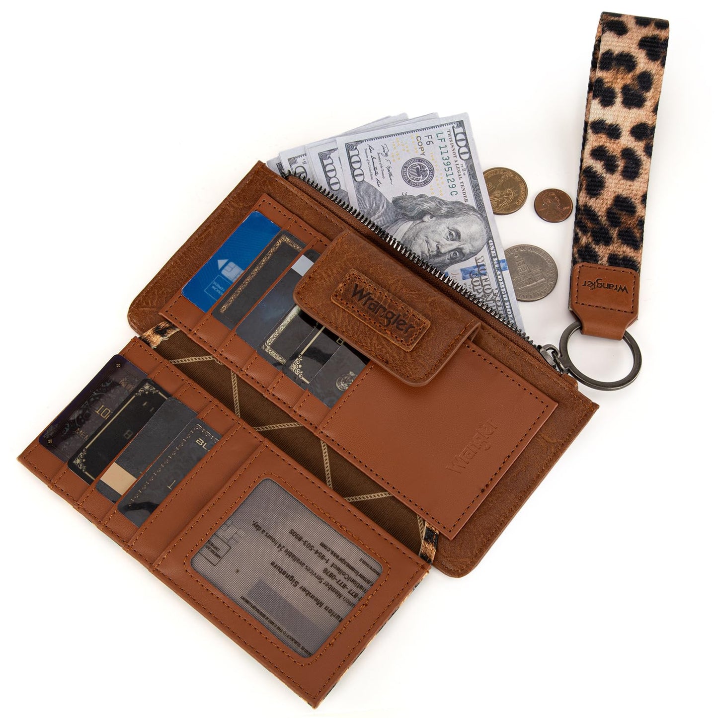 Montana West X Wrangler Billetera Minimalista para Mujer (Marrón)