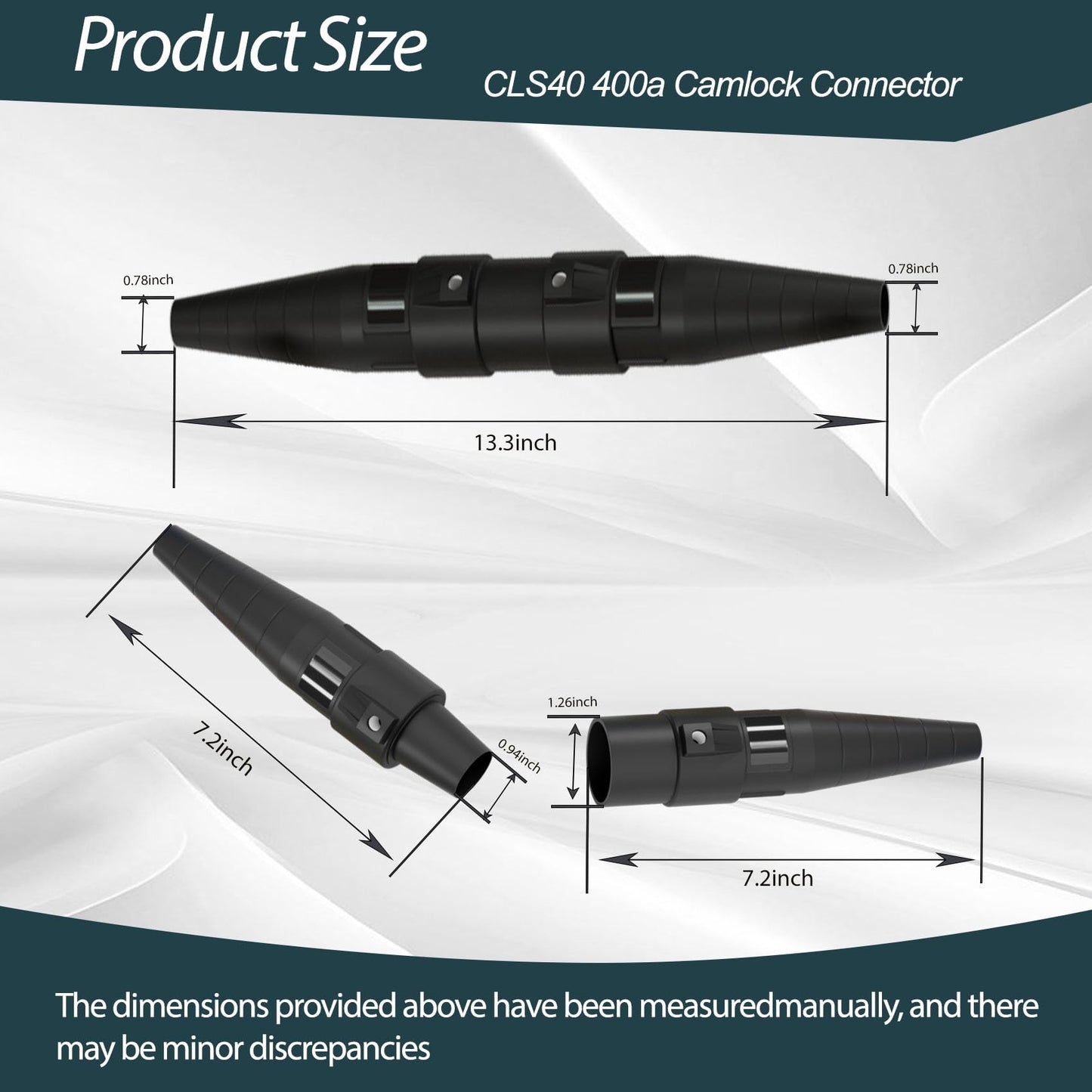 CLS40 Set de Conectores Eléctricos Cam Lock de 400A (Paquete de 5)
