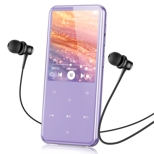 AGPTEK Reproductor MP3 M3 con Bluetooth y Radio FM (64GB / Morado)