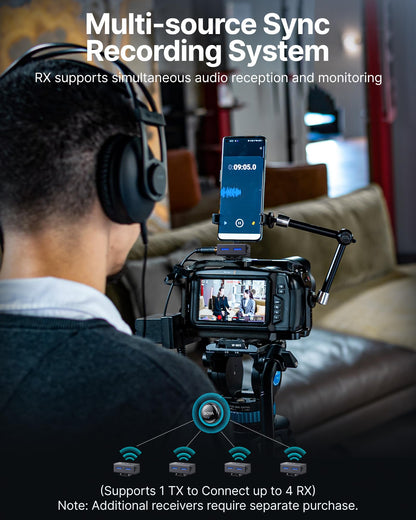 BOYA BOYALINK 3 Wireless Lavalier Microphone for iPhone/Android/Camera/PC/Tablets,AI Noise Cancellation, 48kHz/24Bit Studio Sound,APP Control, 984ft 6h Battery for Vlogging Interview(No Charging Case)
