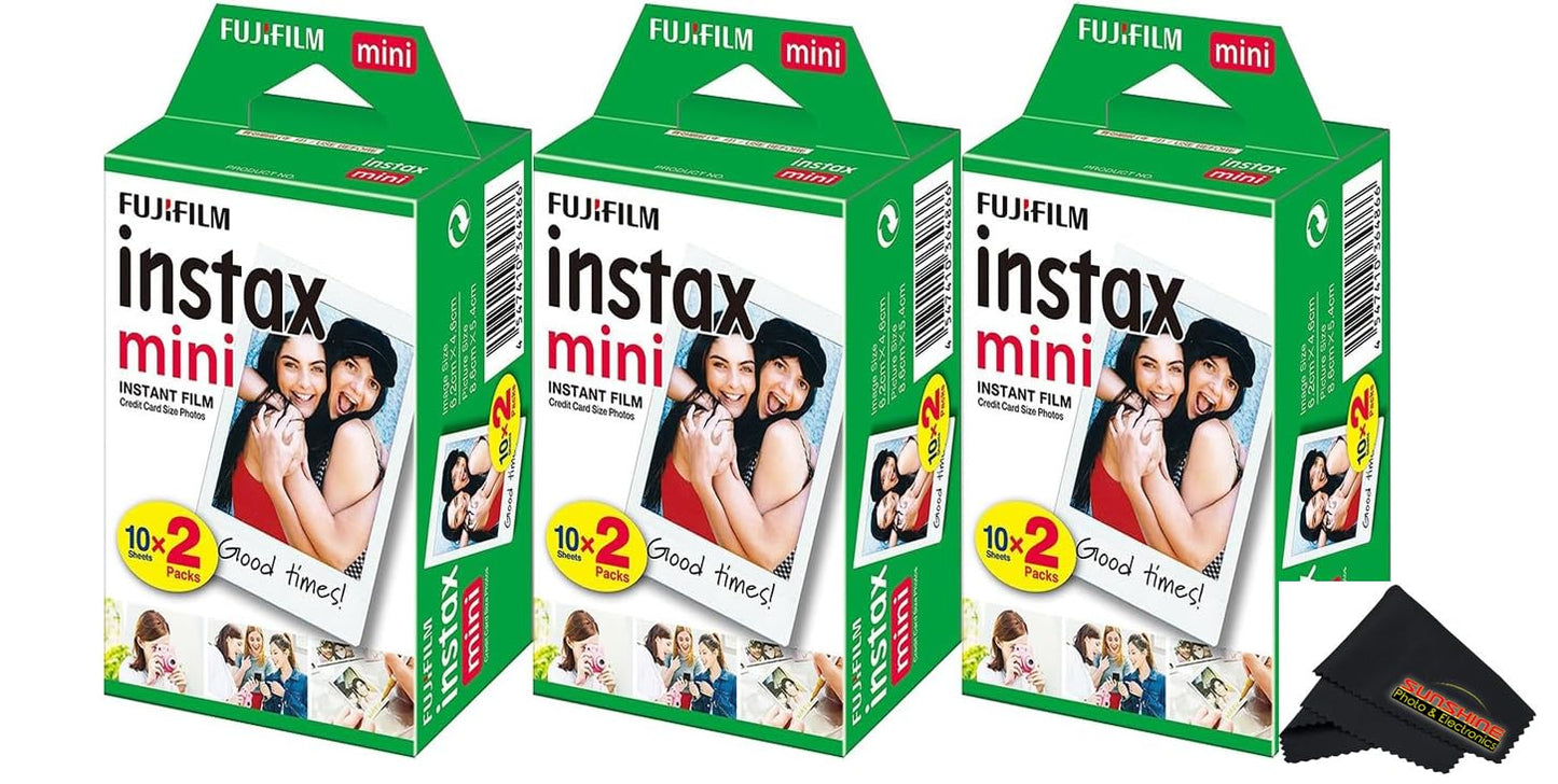 Fujifilm Película Instantánea Instax Mini Paquete Doble (60 Fotos / Formato de Luz Diurna)