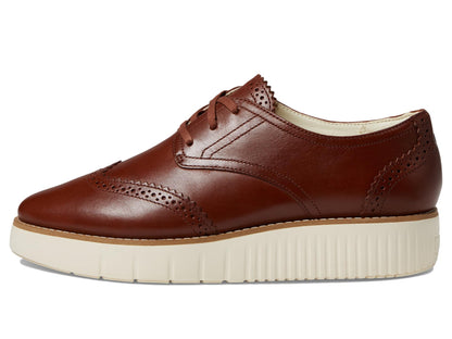Cole Haan Womens Grand City Platform Oxford, Dark Cuoio/Ivory