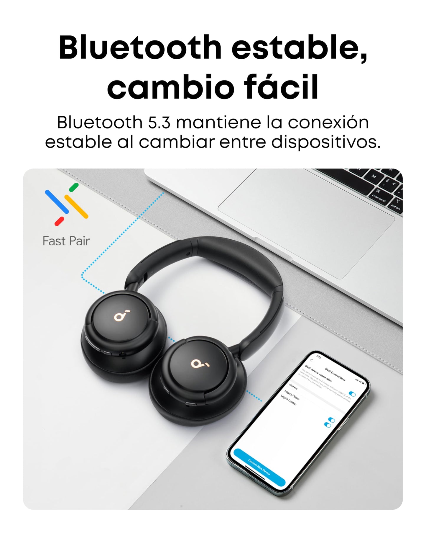 Soundcore by Anker Life Q30 Hybrid Active Noise Cancelling Headphones with Multiple Modes, Hi-Res Sound, Custom EQ via App, 40H Playtime, Comfortable Fit,Connect to 2 Devices (Renewed)
