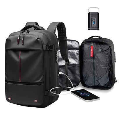 BYED Vacuum Backpack Travel-Expandable Compression Backpack with Air Pump,Usb,Tsa Lock, Air Backpacks with Removable Vacuum Bag,Carry On Vacpack for Men and Women