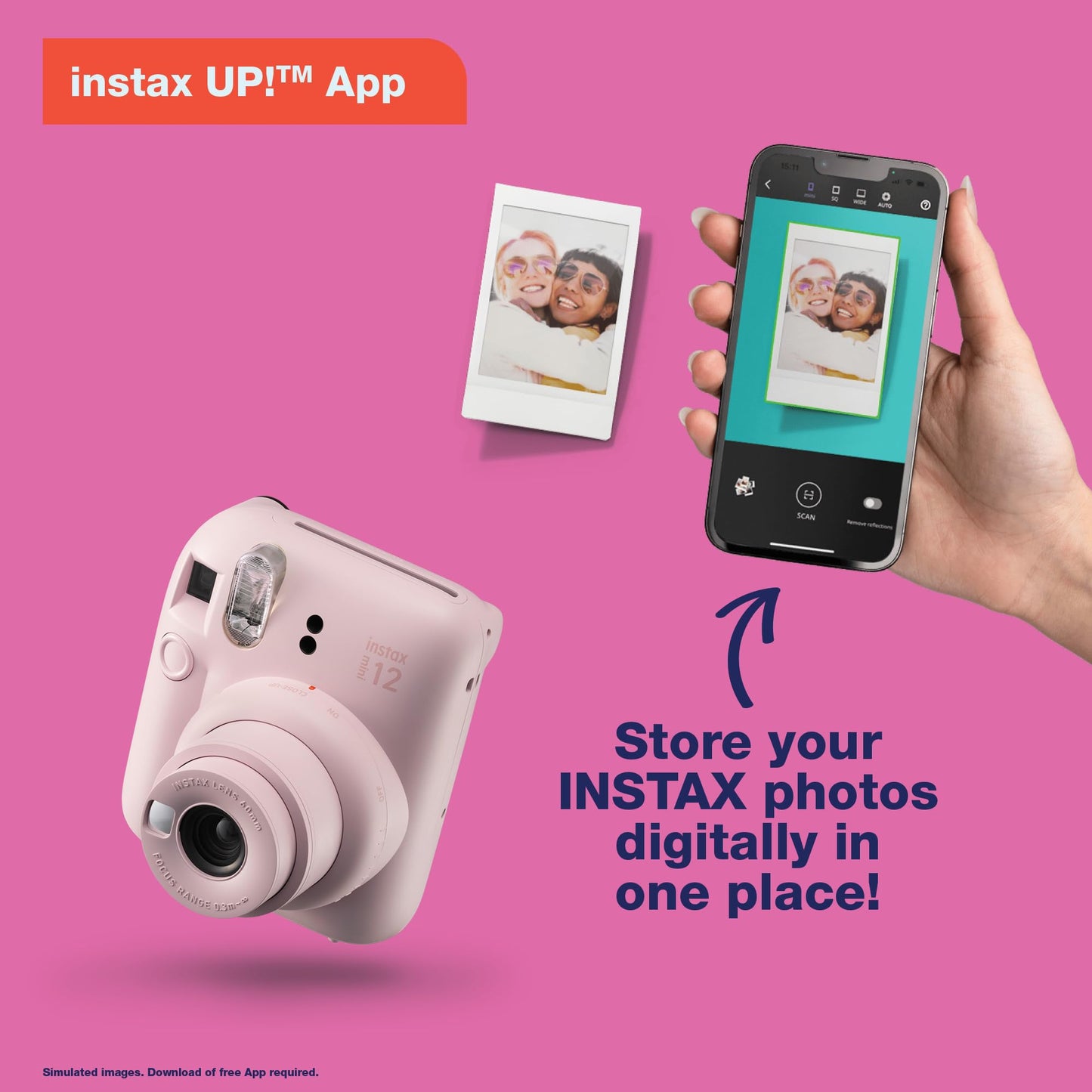 Fujifilm Instax Mini 12 Cámara Instantánea (Blanco Arcilla)